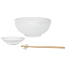 8 Piece White Basics Porcelain Noodle Bowl Set