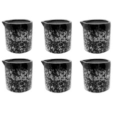 Caviar Granite 180ml Porcelain Pourer Jugs (Set of 6)