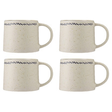 The Mug Club Indigo Blue Line 330ml Stoneware Mugs (Set of 4)
