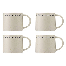The Mug Club Indigo Blue Cross 330ml Stoneware Mugs (Set of 4)