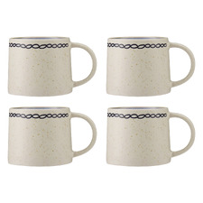 The Mug Club Indigo Blue Link 330ml Stoneware Mugs (Set of 4)