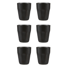 Caviar Black 250ml Porcelain Latte Cups (Set of 6)