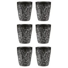 Caviar Granite 250ml Porcelain Latte Cups (Set of 6)