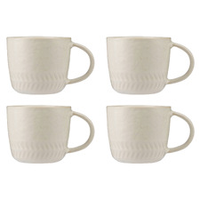 The Mug Club Nordic Herringbone 400ml Stoneware Mugs (Set of 4)