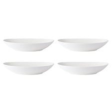 White Basics Diamonds Porcelain Oval Serving Bowls (Set of 4)