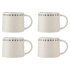 The Mug Club Indigo Blue Circle 330ml Stoneware Mugs (Set of 4)