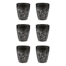 Caviar Granite 90ml Porcelain Espresso Cups (Set of 6)