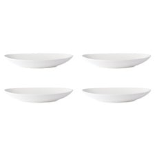 White Basics Diamonds Porcelain Oval Serving Bowls (Set of 4)