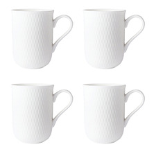 White Basics Diamonds 350ml Regent Mugs (Set of 4)