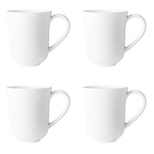White Basics Diamonds 390ml Imperial Mugs (Set of 4)