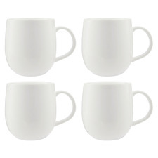White Basics Round 380ml Porcelain Mugs (Set of 4)