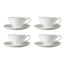 Cashmere Footed 200ml Teacups & Saucers (Set of 4)
