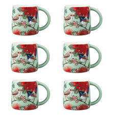 Native Grace Superb Fairywren 350ml Porcelain Mugs (Set of 6)