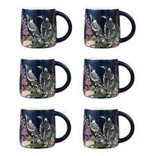 Native Grace Magpie 350ml Porcelain Mugs (Set of 6)