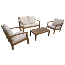 4 Seater Ushuaia Acacia Wood Outdoor Lounge Set