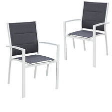 White Canterbury Aluminium Outdoor Armchairs (Set of 2)