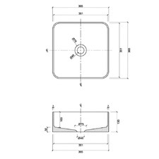 Amaroo 365mm Square Ceramic Above Counter Basin