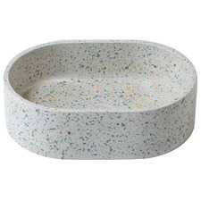 Lucca 400mm Oval Terrazzo Above Counter Basin With 32mm Waste