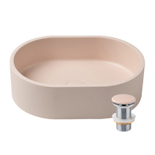 EQ 400mm Oval Concrete Basin & Waste Set