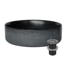 Akasha 355mm Round Concrete Basin & Waste Set