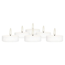 Nordic White Remote Enabled Paraffin Wax Tealights (Set of 6)