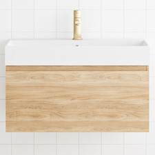 San Remo Wall Hung Single Vanity with Polymarble Countertop