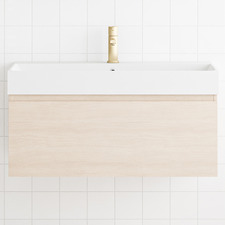San Remo Wall Hung Single Vanity with Polymarble Countertop