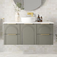 Arco 1200mm Wall Hung Single Vanity with Solid Surface Countertop
