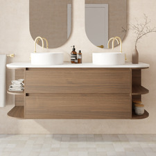 Avion 1500mm Wall Hung Double Vanity with Solid Surface Countertop