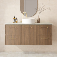 Hamilton 1200mm Wall Hung Single Vanity with Solid Surface Countertop