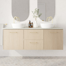 Hamilton 1500mm Wall Hung Double Vanity with Solid Surface Countertop