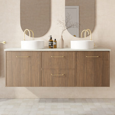 Hamilton 1500mm Wall Hung Double Vanity with Solid Surface Countertop