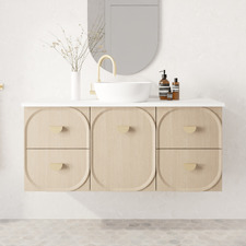 Port 1200mm Wall Hung Single Vanity with Solid Surface Countertop