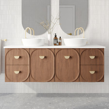 Port 1500mm Wall Hung Double Vanity  with Solid Surface Countertop