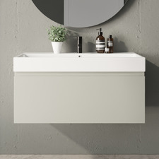 Sanremo 900mm Wall Hung Single Vanity with Polymarble Countertop