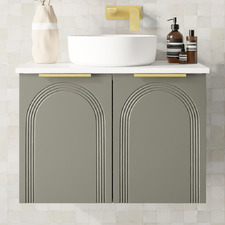 Arco 750mm Wall Hung Single Vanity with Solid Surface Countertop