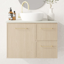 Hamilton 750mm Wall Hung Single Vanity with Solid Surface Countertop