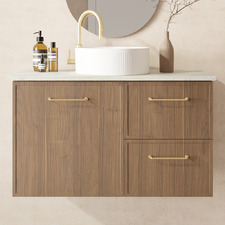 Hamilton 900mm Wall Hung Single Vanity with Solid Surface Countertop