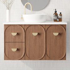 Port 900mm Wall Hung Single Vanity with Solid Surface Countertop