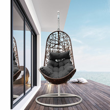 Premium Arcon Curved PE Rattan Outdoor Hanging Egg Chair