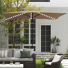 3m Beige Ari Market Umbrella With LED Lights
