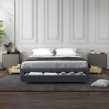 Charcoal Palermo Bed Base with Drawers