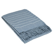 Blue Paddington Wool-Blend Throw Blanket