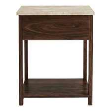 Keanne Travertine Bedside Table