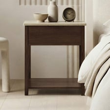 Keanne Travertine Bedside Table