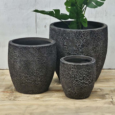 3 Piece Byron Fibre Clay Planter Set