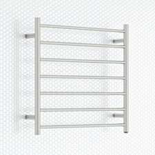 Brushed Nickel 600 x 620mm Heated Towel Rail
