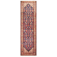 Navy & Cream Wool Russian Rug