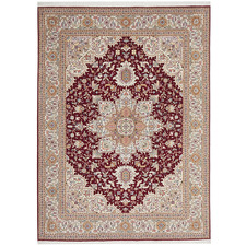 Red Raj Hand-Knotted Wool Rug