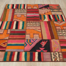 Barsine Patchwork Hand-Knotted Wool Persian Rug